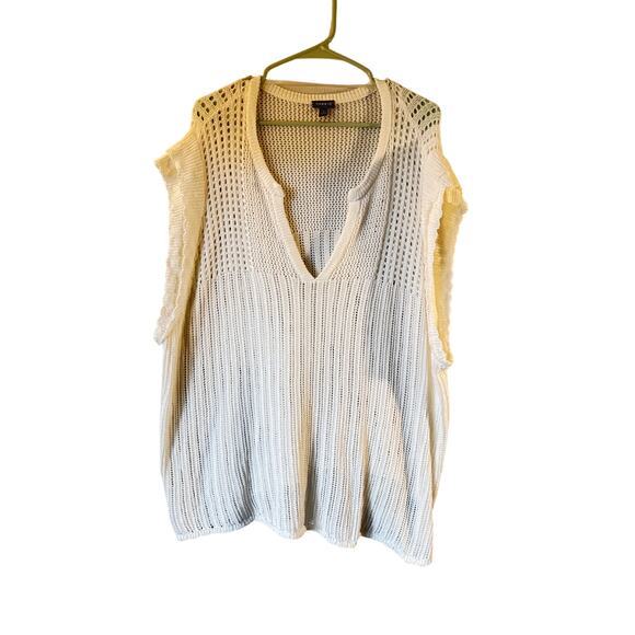Torrid Women’s Plus Size 4 Ivory Knit Sleeveless Open Weave - Picture 1 of 7